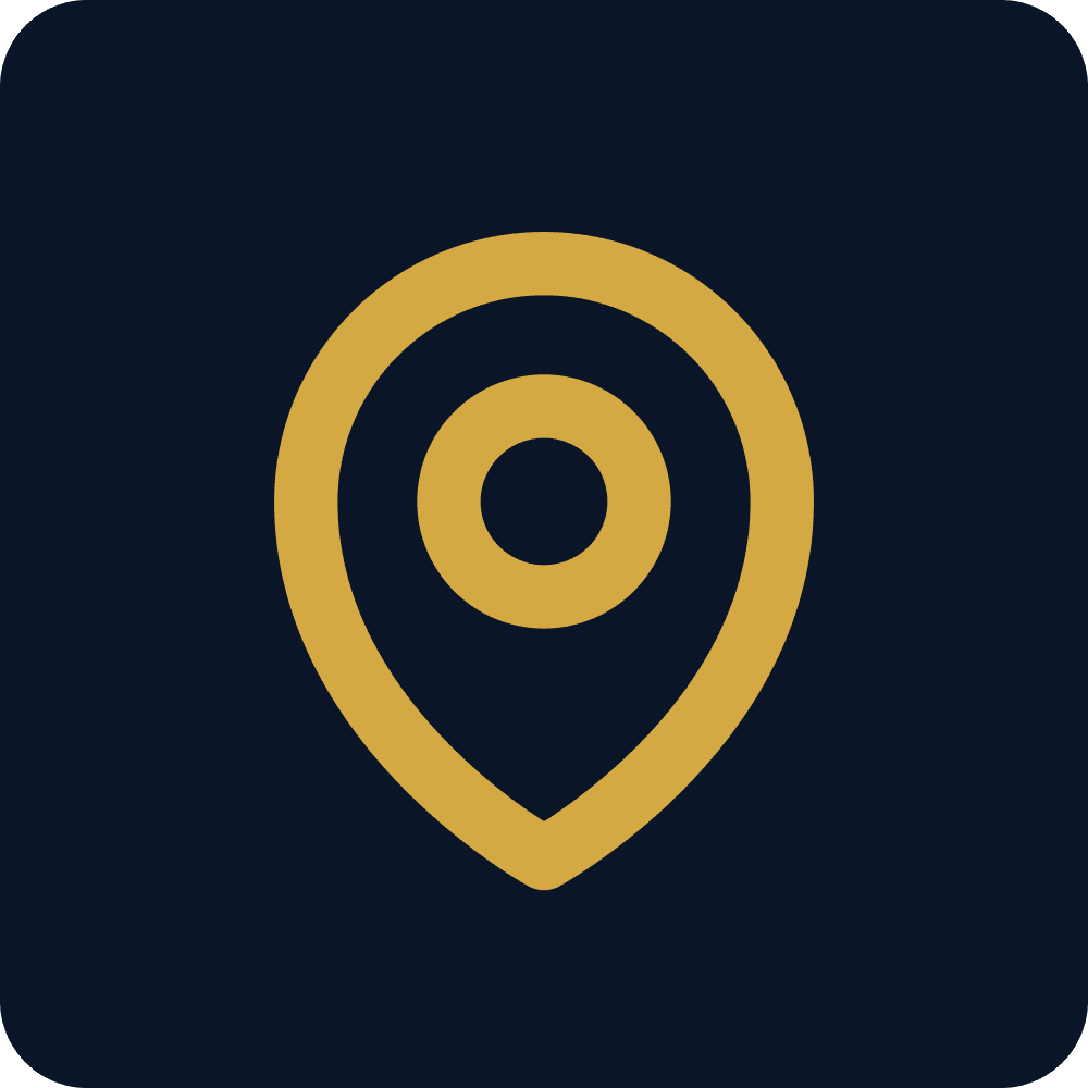 Navigation symbol in gold and black