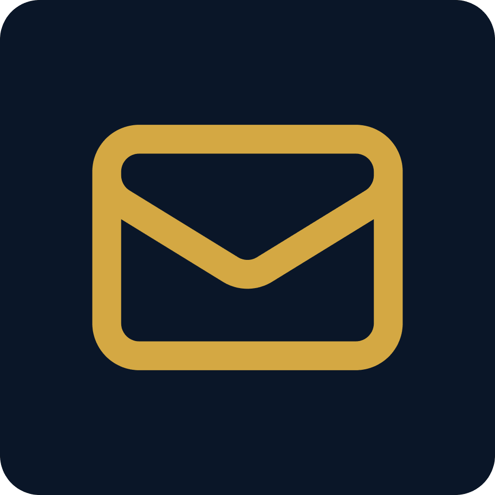 Email icon on dark background